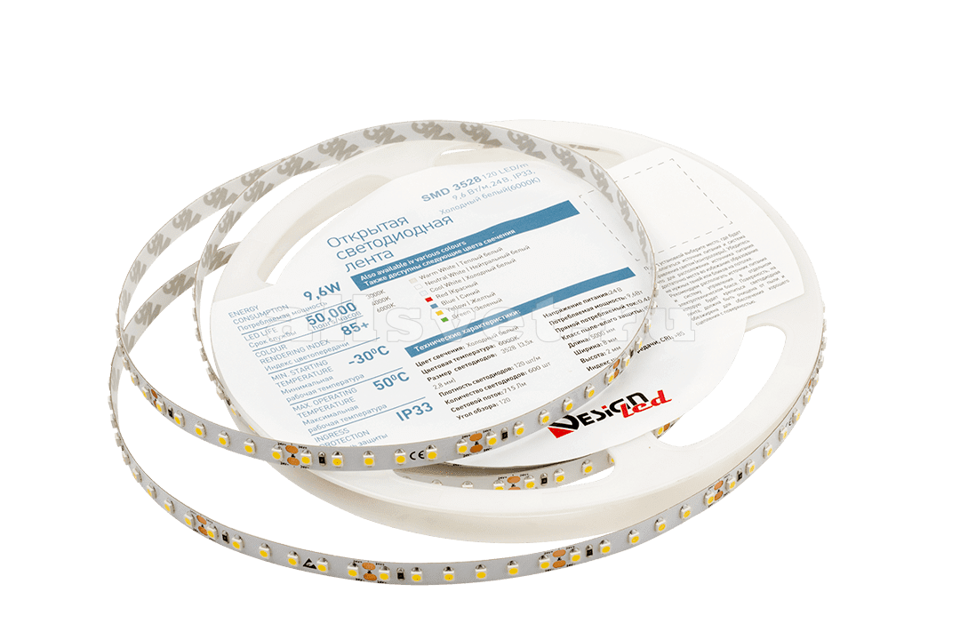 Открытая светодиодная лента LUX DesignLED SMD 3528 120 led/m 24V IP33