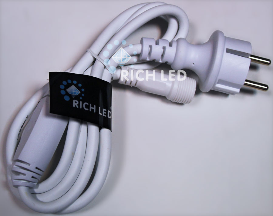 Блок питания Rich LED для гирлянд с постоянным свечением, 2А, белый провод